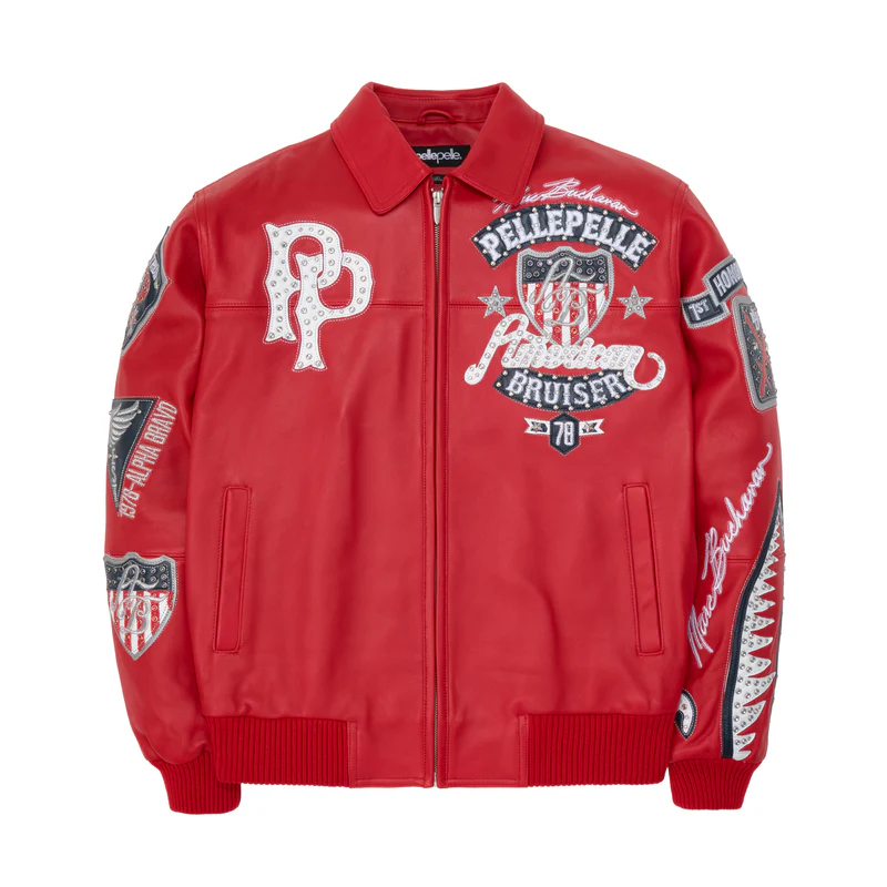 Pelle Pelle American Bruiser Red Jacket Leather Jacket (1) Pelle Pelle American Bruiser Red Leather Jacket