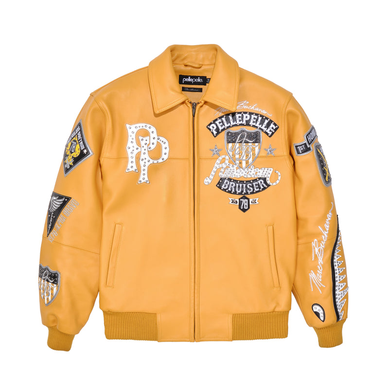 Pelle Pelle American Bruiser Yellow Leather Jacket Pelle Pelle American Bruiser Yellow Leather Jacket
