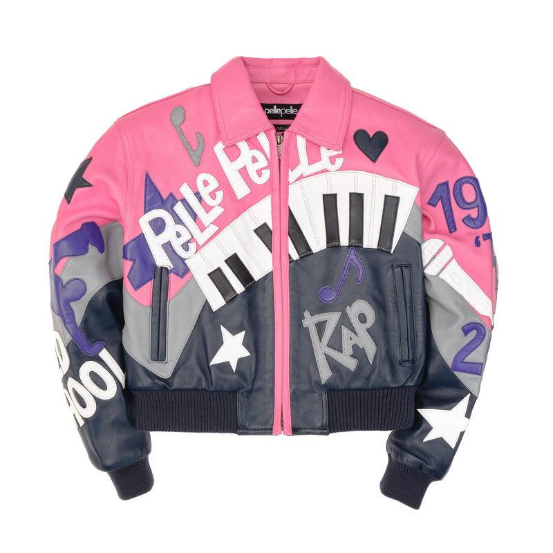 Pelle Pelle HipHop Pink Crop Leather Jacket Women Jacket (1)