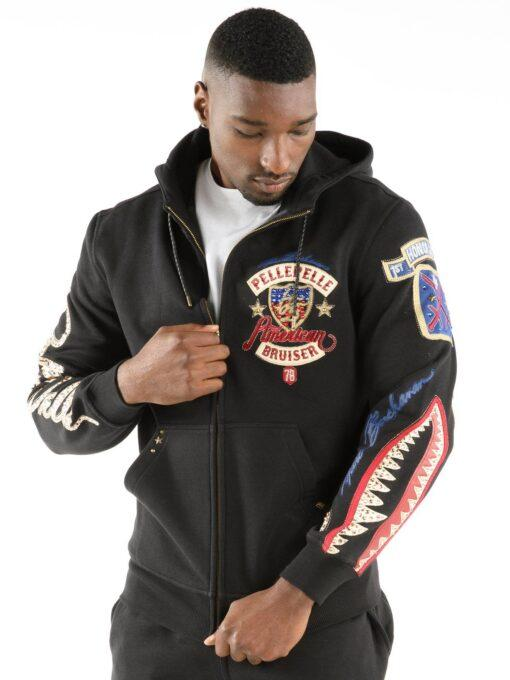 Pelle Pelle Black American Bruiser Black Wool Jacket Pelle Pelle Black American Bruiser Black Wool Jacket