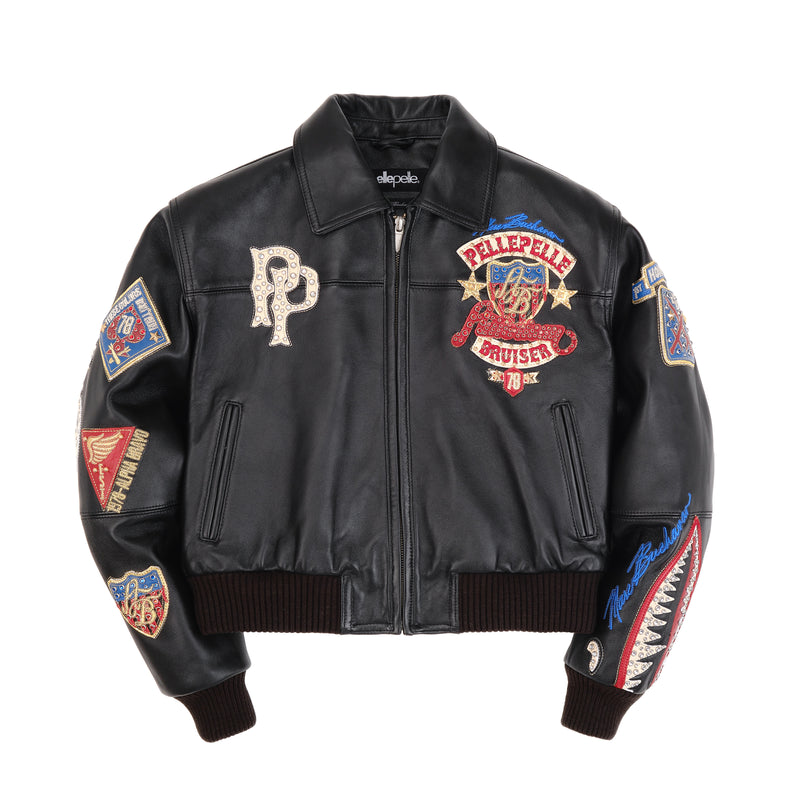 Pelle Pelle American Bruiser Black Crop Jacket Pelle Pelle American Bruiser Black Crop Jacket