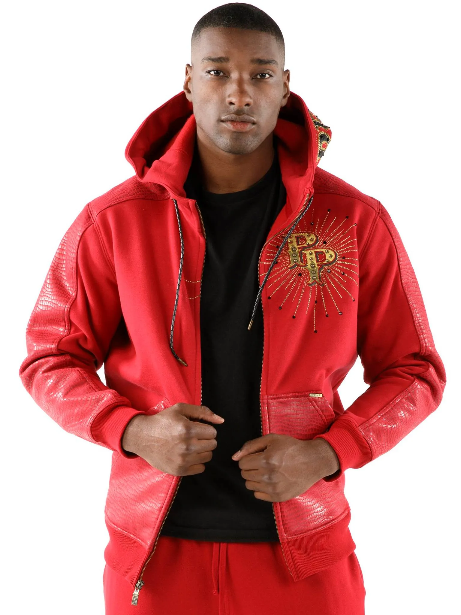 pelle-pelle-40th-anniversary-red-wool-leather-hood-jacket