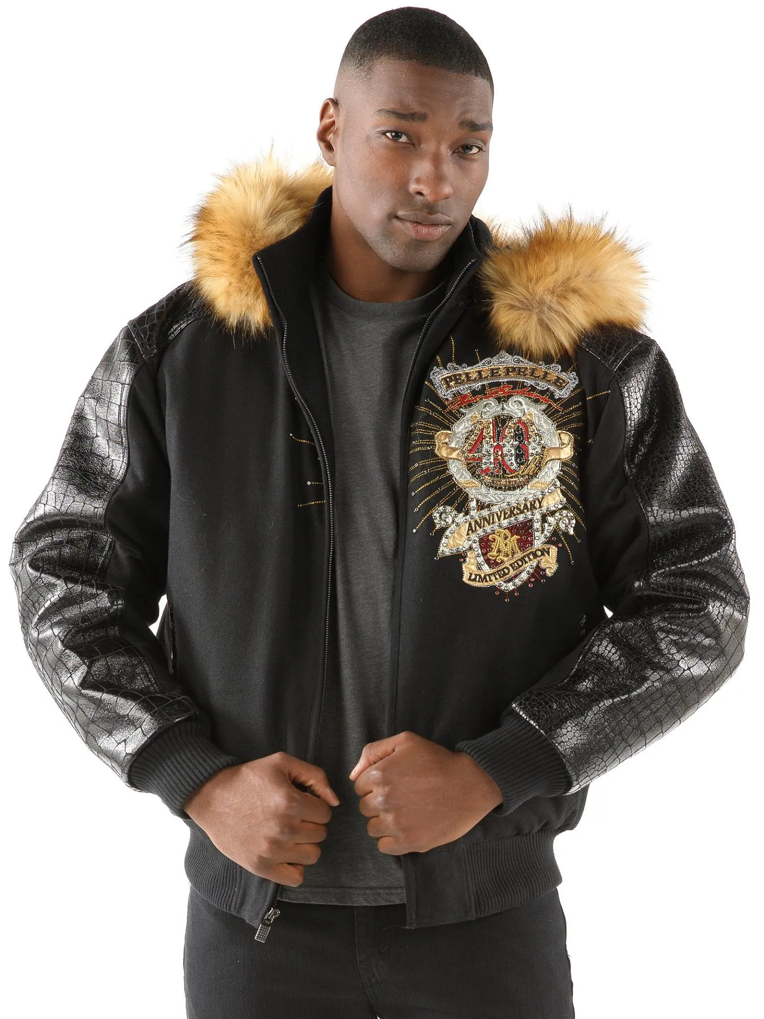 pelle-pelle-4th-anniversary-black-fur-hood-leather-jacket