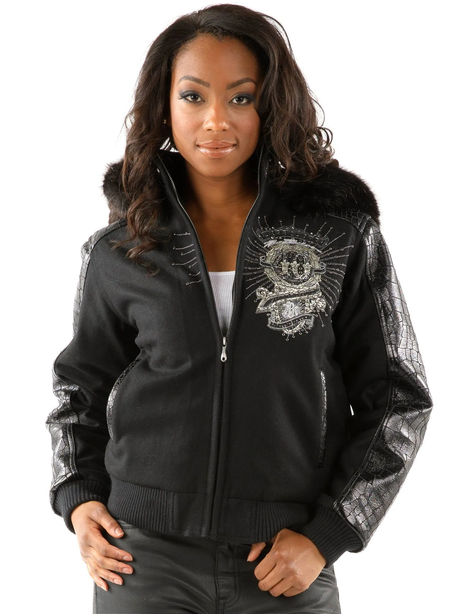 womens-pelle-pelle-4th-anniversary-black-fur-hood-leather-jacket