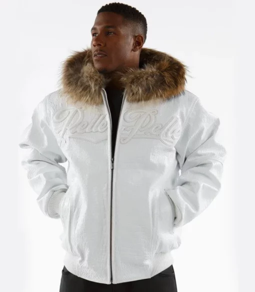 Men-Pelle-Pelle-White-Fur-Hooded-Real-Leather-Jacket-510x583 Pelle Pelle Men's White Fur Hooded Leather Jacket