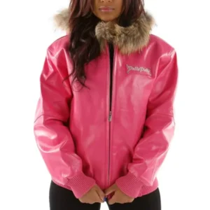 Pelle Pelle Authentic Women's Pink Fur Hooded Jacket