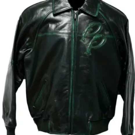 Pelle Pelle Black Green Leather Jacket (2) Pelle Pelle Black Green Leather Jacket