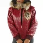 Pelle Pelle Crest Red Fur Hood Jacket