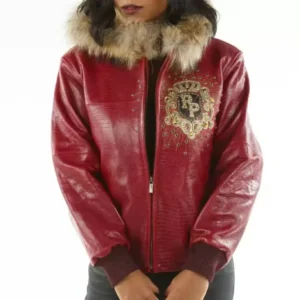 Pelle Pelle Crest Red Fur Hood Jacket
