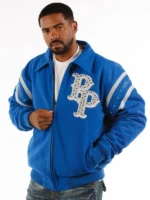 Pelle Pelle Detroit Blue White Wool Jacket