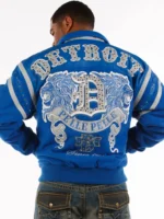 Pelle Pelle Detroit Blue White Wool Jacket