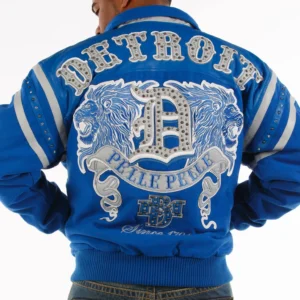 Pelle Pelle Detroit Blue White Wool Jacket