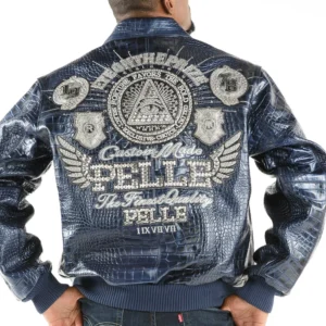 Pelle Pelle Eye On The Prize Blue Leather Jacket
