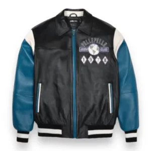 Pelle Pelle Famous Soda Club Blue Plush Leather Jacket