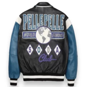 Pelle Pelle Famous Soda Club Blue Plush Leather Jacket