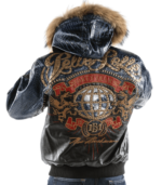 Pelle Pelle Forty Years Black Fur Hood Leather Jacket