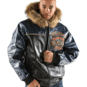 Pelle Pelle Forty Years Black Fur Hood Leather Jacket