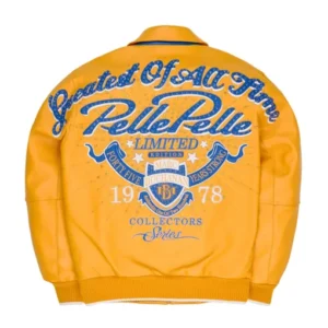 Pelle Pelle Greatest Of All Time MB Yellow Leather Jacket