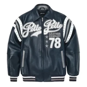 Pelle Pelle Leather Company Navy Blue Leather Jacket