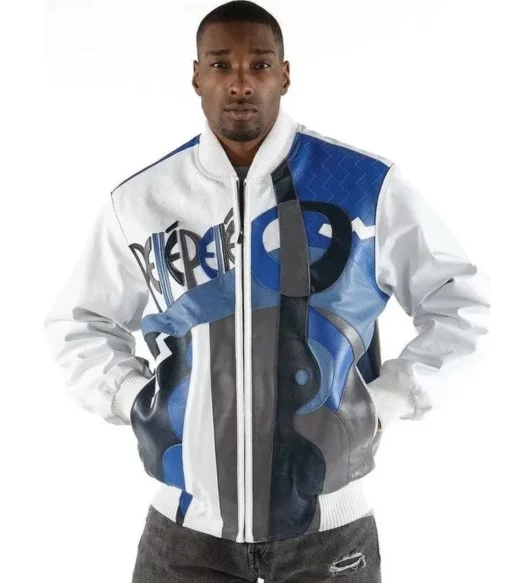 Pelle Pelle Mens White Picasso Leather Jacket (2) Pelle Pelle Mens White Picasso Leather Jacket