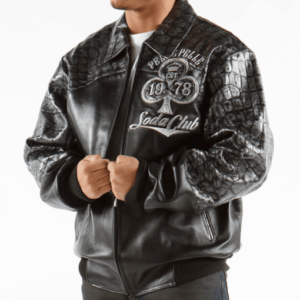 Pelle Pelle New Soda Club Tim Tan Black Leather Jacket