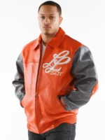 Pelle Pelle Notorious Orange & Black Leather Jacket