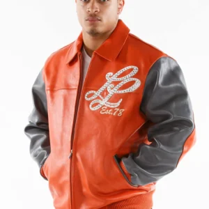 Pelle Pelle Notorious Orange & Black Leather Jacket