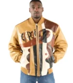 Pelle Pelle Picasso Plush Yellow Brown Jacket