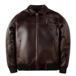 Pelle Pelle Shoulder Crest Burgundy Brown Jacket