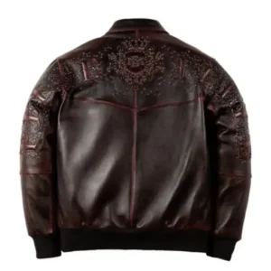 Pelle Pelle Shoulder Crest Burgundy Brown Jacket