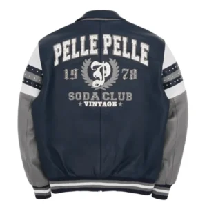 Pelle Pelle Soda Club Vintage Arches Navy Blue Leather Jacket