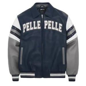 Pelle Pelle Soda Club Vintage Arches Navy Blue Leather Jacket