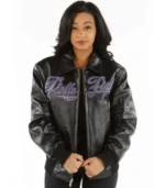 Pelle Pelle Women Black Encrusted Leather Jacket