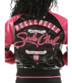 Pelle Pelle Womens Soda Club Black Pink Leather Jacket