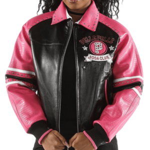 Pelle Pelle Womens Soda Club Black Pink Leather Jacket