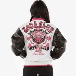 Pelle Pelle Womens Soda Club White Plush Leather Jacket