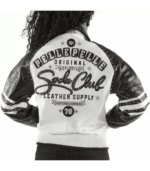 Pelle Pelle Womens Soda White Black Leather Jacket