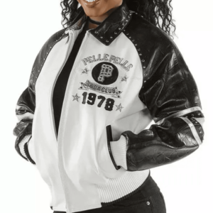 Pelle Pelle Womens Soda White Black Leather Jacket