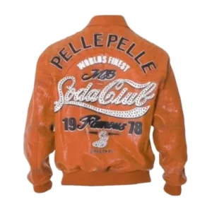 Pelle Pelle World Finest Soda Club Orange Leather Jacket