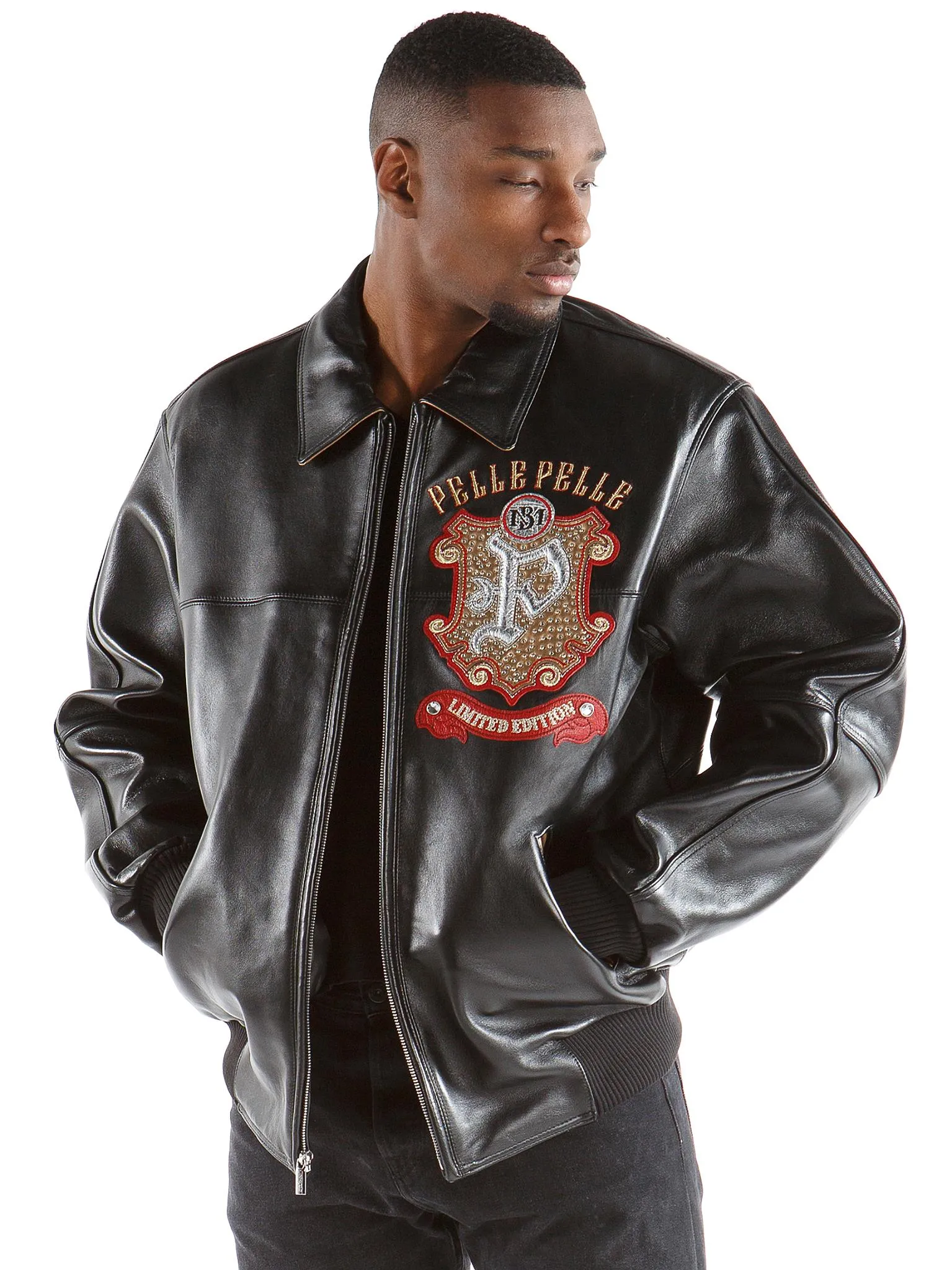pelle-pelle-black-limited-edition-croc.-leather-jacket Pelle Pelle Limited Edition Black Leather Jacket