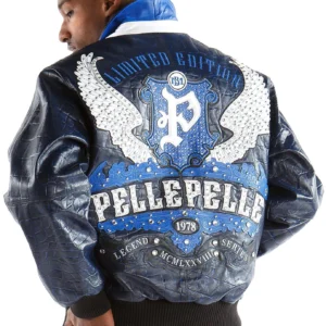 Pelle Pelle Limited Edition Blue Croc. Leather Jacket